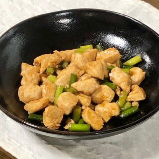 簡単⭐中華風にんにくの芽と鶏肉炒め